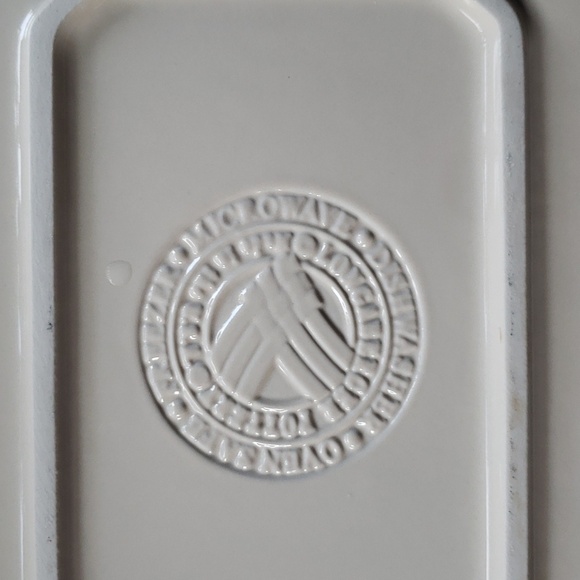 Longaberger woven pottery ivory cream tray platter - Picture 3 of 13